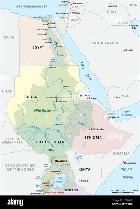 Mapa Del Río Nilo Mapa Imágenes Vectoriales De Stock Alamy