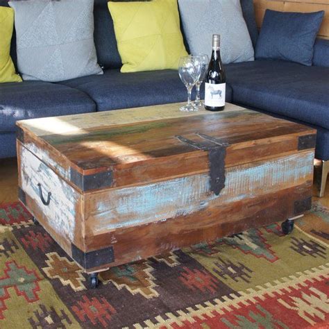 This table set is centered with the two table sets that throughout gives the favorable impressive look. Sanjay Old Distressed Painted Teak Trunk on Wheels ...