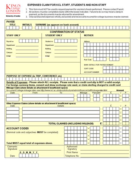 Expense Form Excel Expense Claim Form Templates Excel Xlts