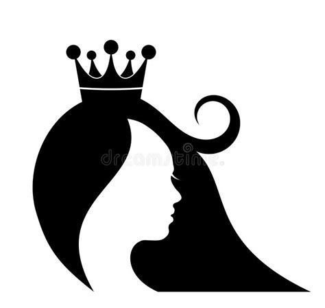Silhouette Of Girl Head Beauty Queen Stock Vector Illustration Of