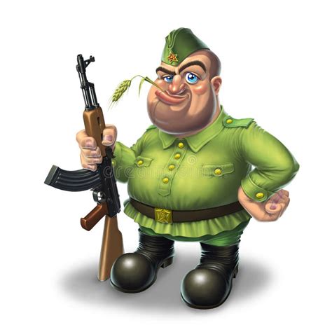 Soldier With Machine Gun Stock Illustration Illustration Of Cartoon