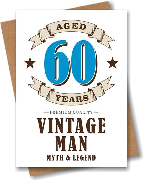 60th Birthday Card Vintage Man Age 60 Sixty Bigamart