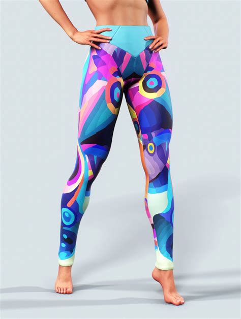 Abstract Painting Yoga Pants High Waisted Yoga Pants Patterned Leggings Bootysculpted In