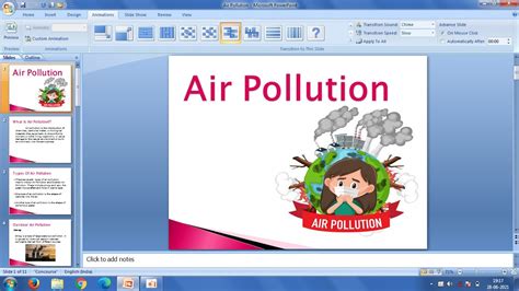 How To Create A Powerpoint Presentation Air Pollution Youtube