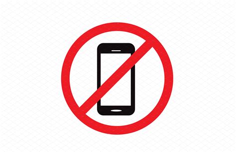 No Cell Phone Sign Vector Custom Designed Graphics ~ Creative Market