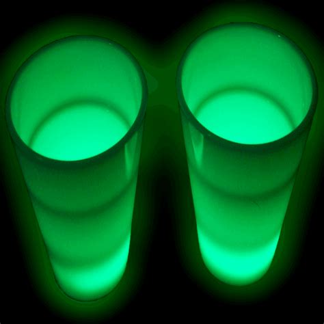 glow in the dark led light up shot glass 2 oz green