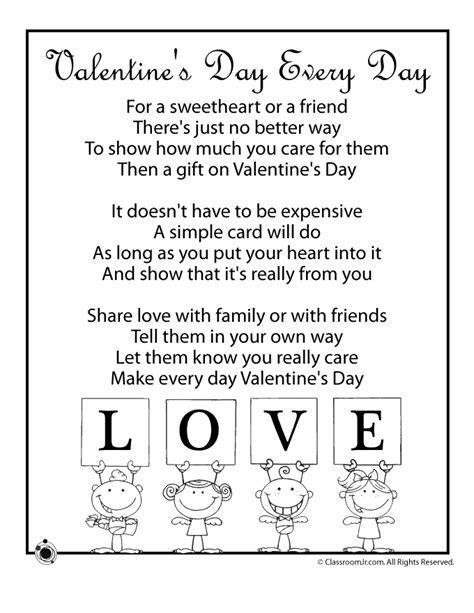 Valentines Day Kids Poems Woo Jr Kids Activities