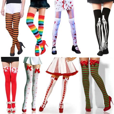 Buy Halloween Christmas Xmas Festival Stockings Women Cable Extra Long Boot