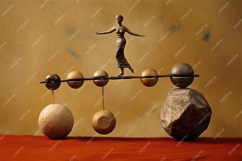 Premium Photo Balancing Act A Whimsical Image Featuring A Person