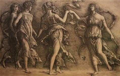 Cerchia Di Andrea Mantegna Quattro Muse Danzanti Dopo 1497 Bulino