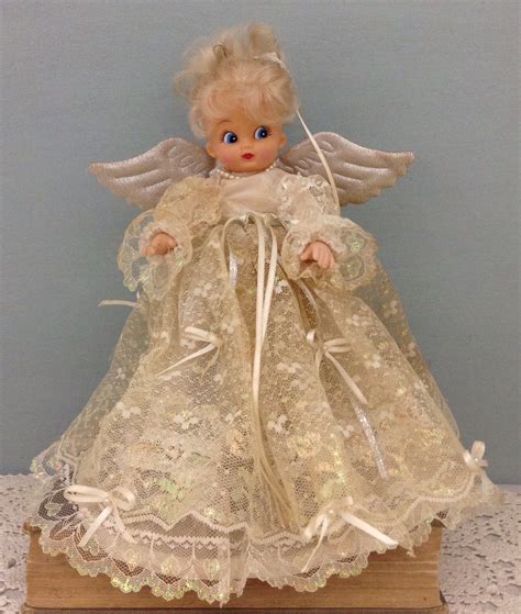 Vintage Angel Doll Tree Topper Little Girl Angel Doll Display Angel