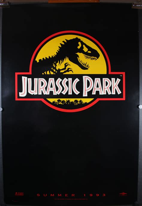 Jurassic Park Advance Yellow Logo Style Movie Theater Poster For Sale