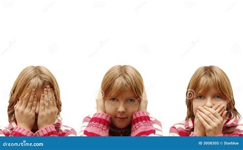 See Hear And Speak No Evil Stock Image Image Of Blond Child 3008305