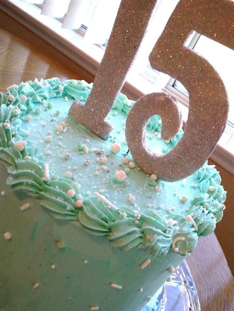 Beautiful Tiffany Blue Buttercream Cake With Fondant Topper And Lots Of