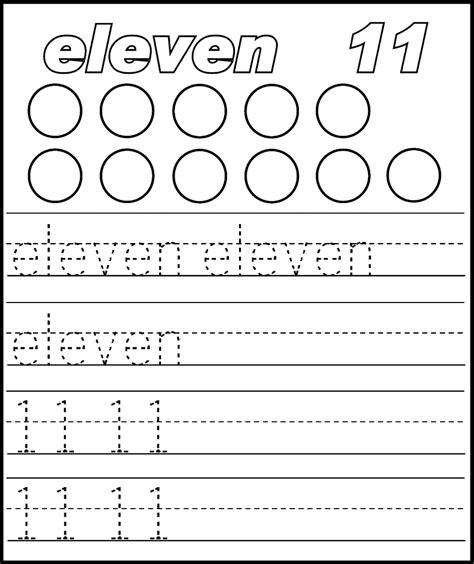 Preschool Number Tracing Worksheets 1 10 Worksheets Pdf Number 11