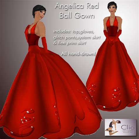Second Life Marketplace Cc Angelica Red Ball Gown