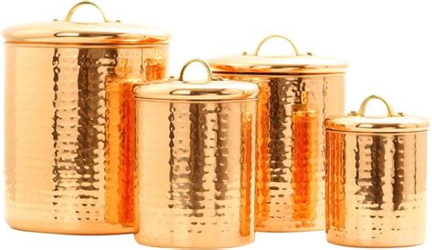 old dutch international 4 pc dcor hammered copper canister set canister sets copper