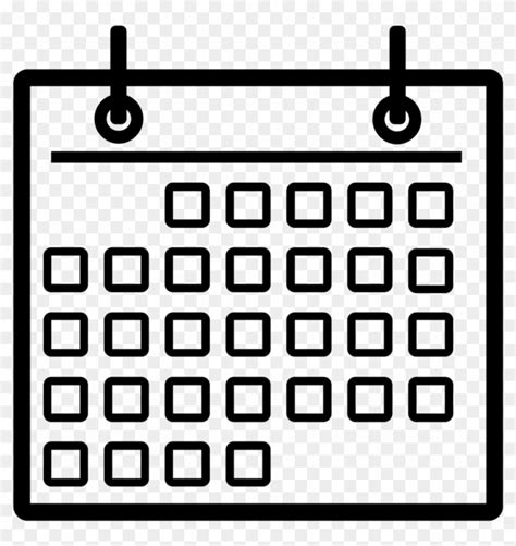 Calendar Icons Black And White Yearly Plan Clipart Png Download