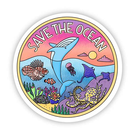 Save The Ocean Coral Reef Sticker The Cove By Dune