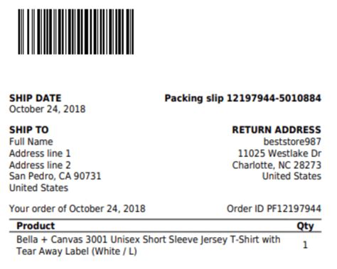 Packing slip example of order mql4 close slippage. What price is shown on the packing slip? - Printful Help ...