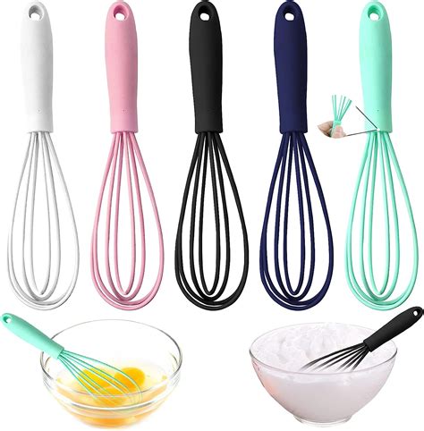 Mini Silicone Whisks 5 Pack Kitchen Small Whisks Set For
