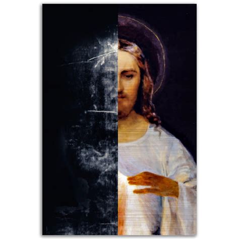 Divine Mercy And The Shroud Of Turin Brushed Aluminum Icon Love And Mercy Divina Misericordia Etsy