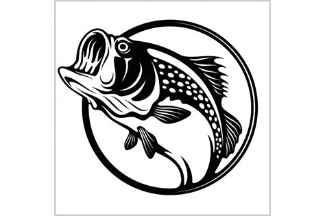 Fishing Logo Bass Fish Club Emblem Vector Graphics ~ Creative Market