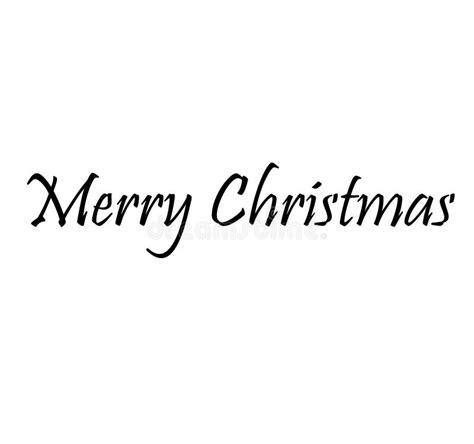 Hand Written Font Cursive Merry Christmas Handwriting Isolated