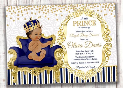 Royal Prince Baby Shower Invitation Boy Prince Baby Boy Etsy