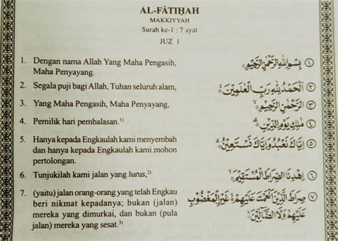 Doa Al Fatihah Dan Artinya