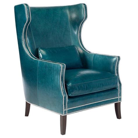 Great deal furniture jameson tall wingback teal blue leather club chair. Color Code: Leather Pieces in Standout Shades | Slipcovers ...