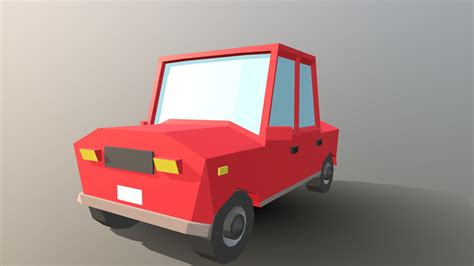 Low Poly Cartoon Car Red Buy Royalty Free 3d Model By Chroma3d