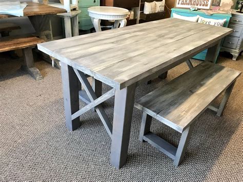 Find the dining room table and chair set that fits both your lifestyle and budget. Rustic Wooden Farmhouse Table Set with Gray White Wash Top ...