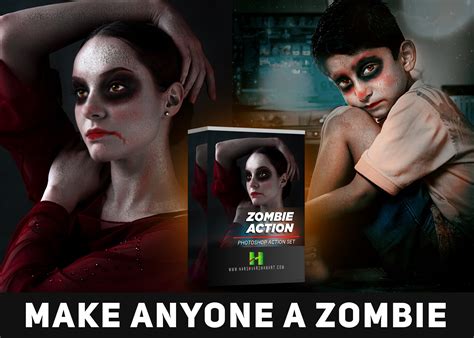 Zombie Action Set Photoshop Action To Make Zombie Effect Best Etsy