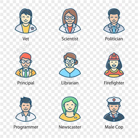 Ibat Ibang Mga Uri Ng Propesyonal Na Manggagawa Avatar Larawan_Numero