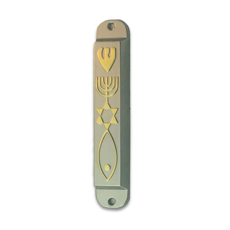 Mezuzah Silver Colored With Golden Grafted In Symbol Galilee Calendars