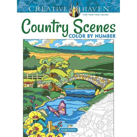 Adult Coloring Creative Haven Country Scenes Color By Number Coloring