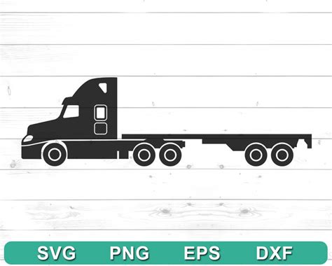 Semi Truck Flatbed Svg Truck Vector Clip Art Truck Svg Etsy Australia