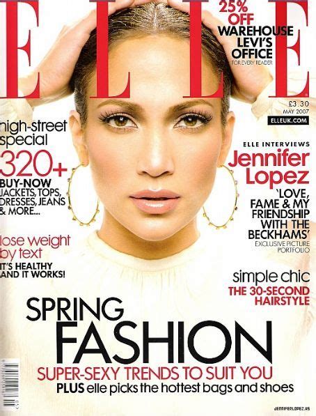 Jennifer Lopez Elle Magazine May 2007 Cover Photo United Kingdom