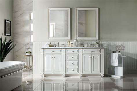 72 Inch Modern Traditional Double Sink Bathroom Vanity Bright White Finish
