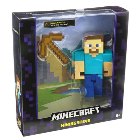 Mattel Minecraft Action Figure Mining Steve Shop Action Figures