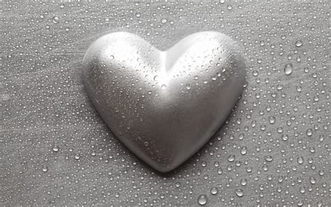 Download Wallpapers Metal Heart Steel Heart Metal Love Background Silver Heart Metal Art