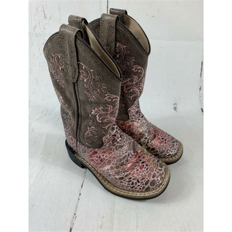 Vintage Old West Girls Western Boots Size 85 D Pink Glitter Vb9154 Grailed