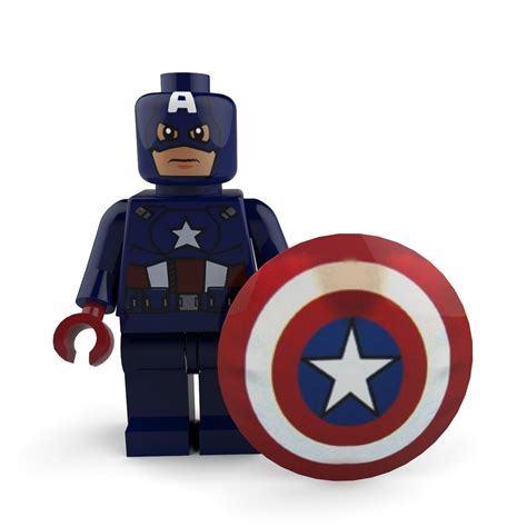 Captain America Lego 3d Model Cgtrader