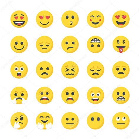 Smileys Pack Flat Icons Pack Smileys — Stock Vector © Vectorspoint