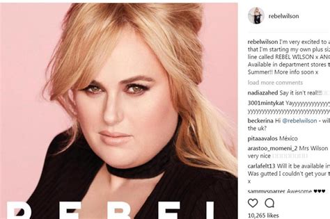 Rebel wilson is opening up to her fans. Rebel Wilson will launch a plus size fashion range this year
