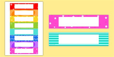 Editable Multicolour Tray Labels Tray Labels Editable Labels