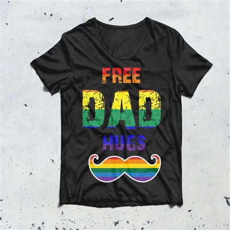 free dad hugs t shirt lgbt rainbow heart t shirt lgbt father dad tshirt pride month tshirt