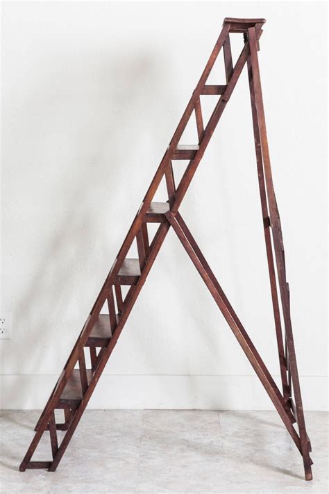 Antique French Handmade Beechwood Library Ladder At 1stdibs Antique