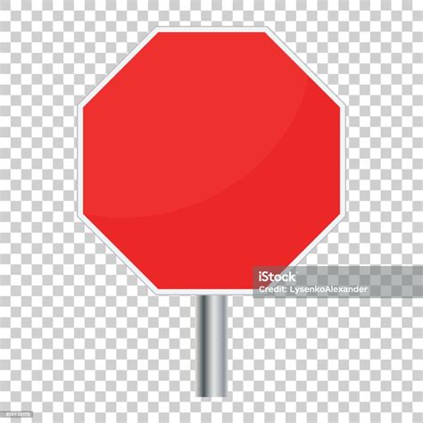Ikon Vektor Tanda Berhenti Merah Kosong Ilustrasi Vektor Simbol Bahaya
